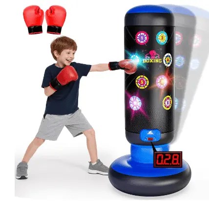 Punching Bag for Kids,with LED Scoring,Lights,Music,4 Game Modes,8 Levels