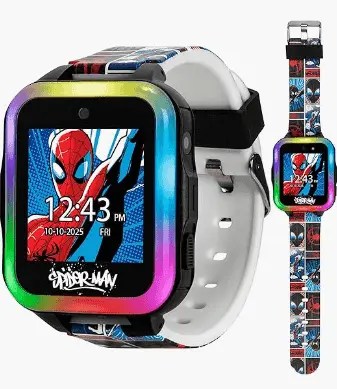 Marvel Spider-Man Kids Smart Watch with Touchscreen Camera Games Voice Recorder Flashing Bezel Alarm Stopwatch Step Counter 