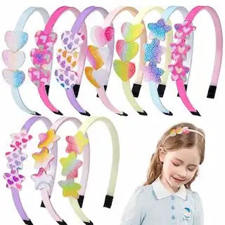 10Pcs Rainbow Star Hairband for Girls Kids