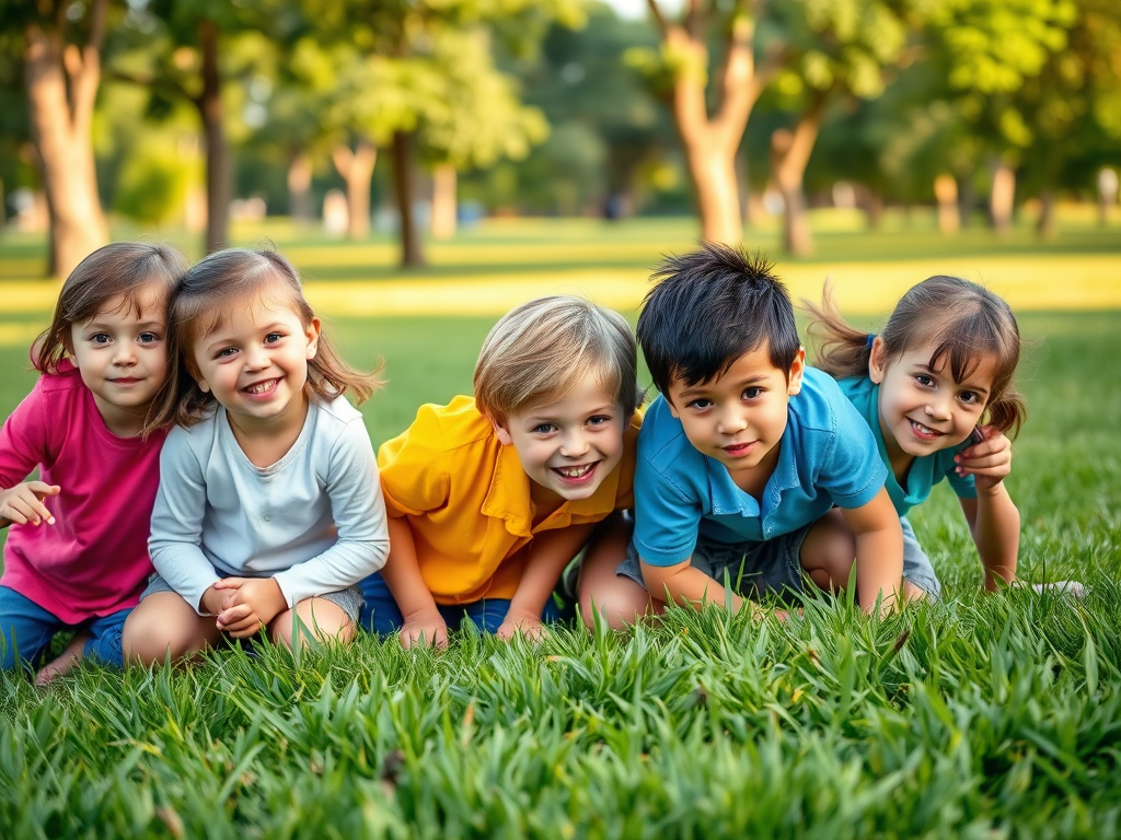 Kids enjoying playing outdoor games in the park.