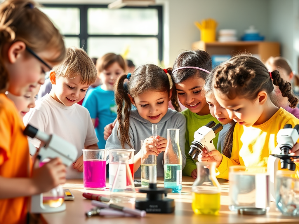 Students participating in co-curricular science club project