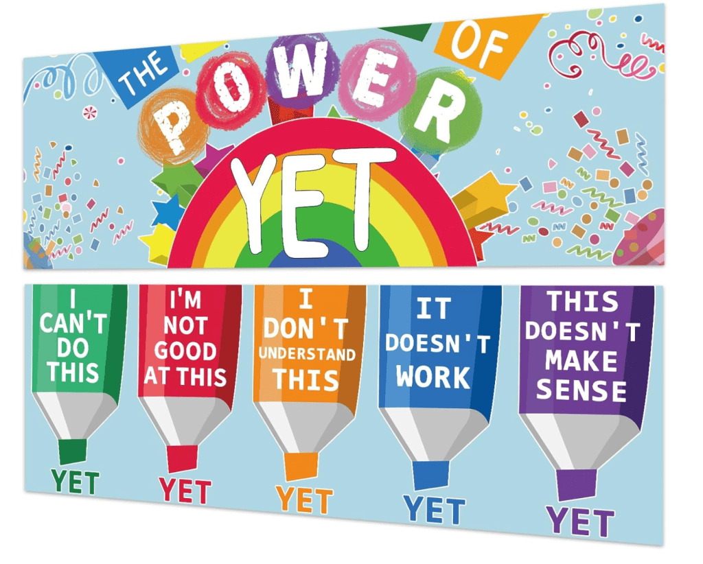 Poster to encourage positive thinking in kids.