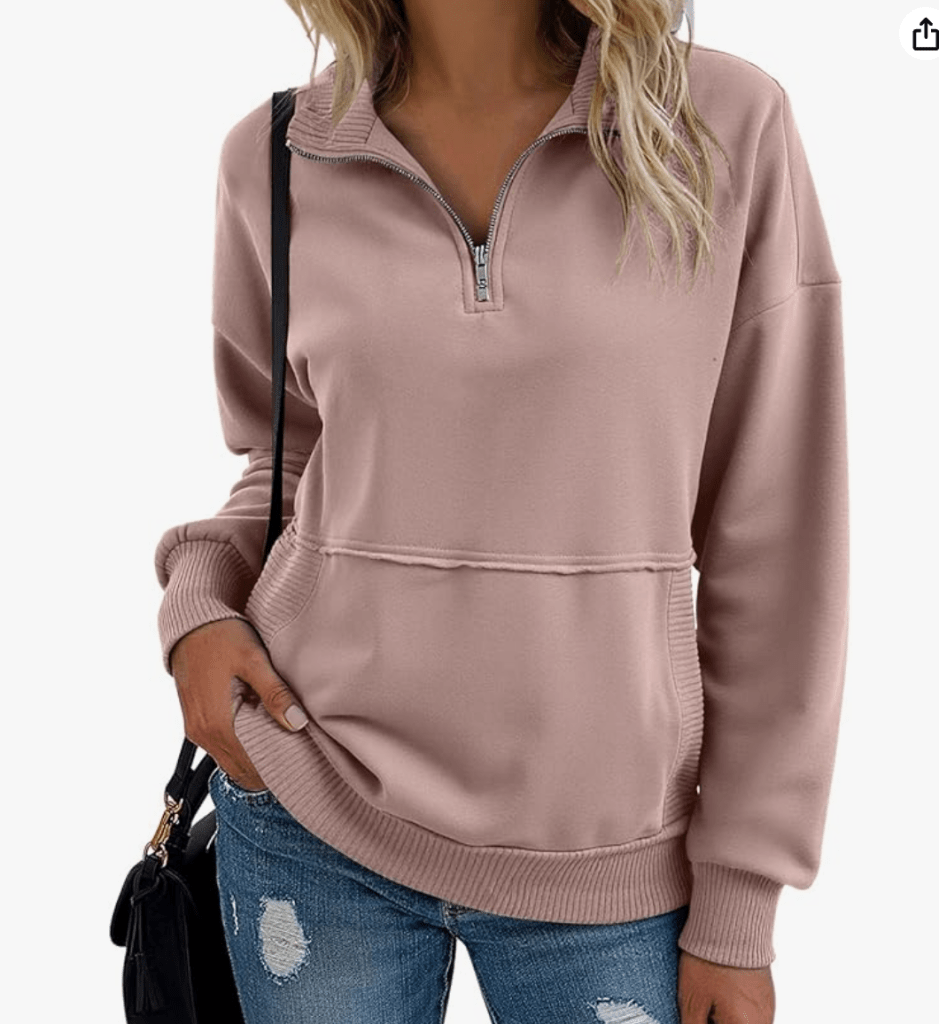 Back to school in neutral sweatshirt