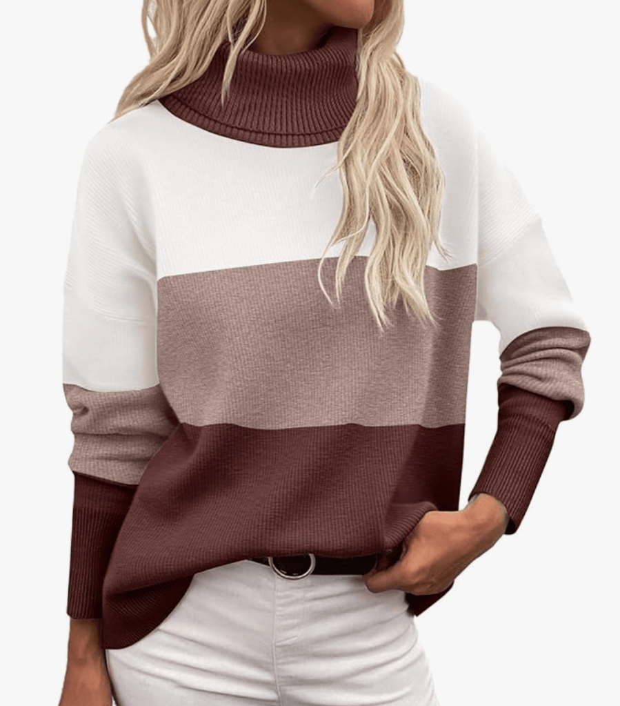  Women's Turtleneck Sweater 2025 Fall Winter Chunky Knitted Pullover High Low Hem Trendy Basic Jumper Top