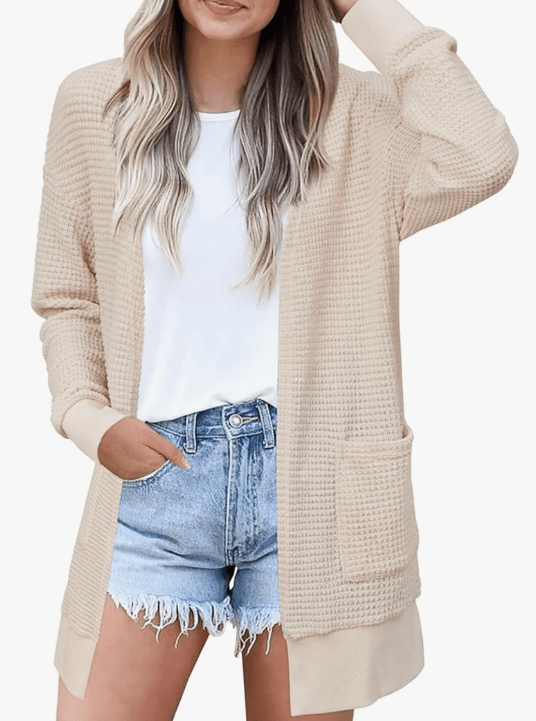  Women's Fall Fashion Cardigan Sweater Lightweight Open Front Long Casual Outfits with Pockets