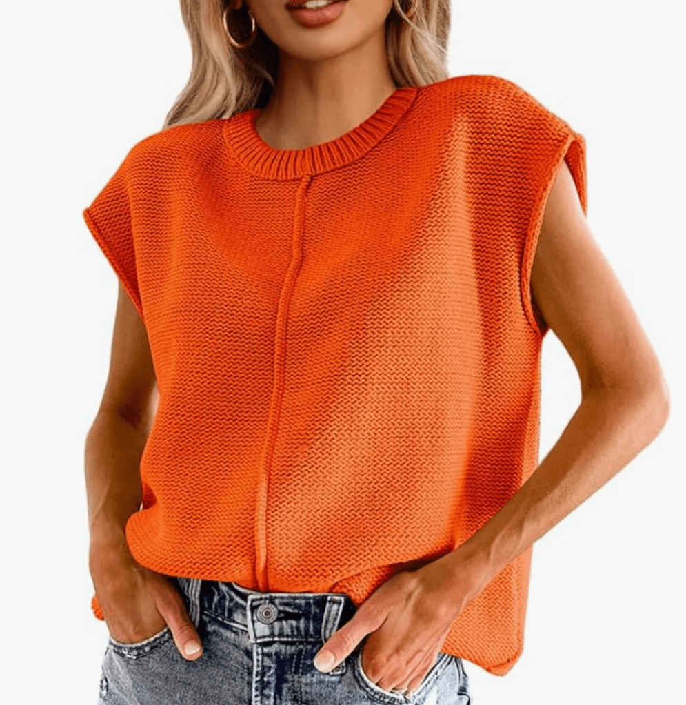 Womens Summer Cap Sleeve Tops Casual Crew Neck Loose Fit Knit Lightweight Sweater Pullover Top