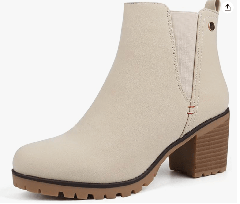 Women Casual Ankle Booties Block Heel Slip On Chelsea Boots