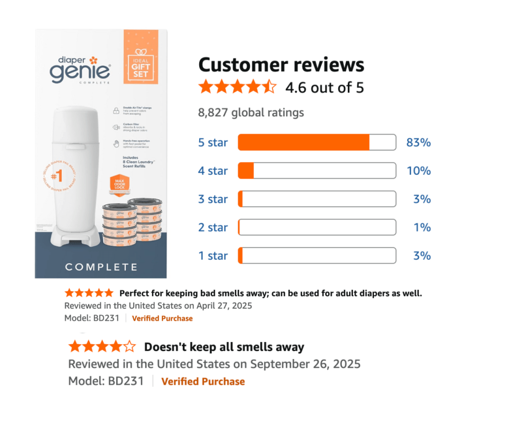 Diaper genie registry gift set diaper pail reviews from amazon.com