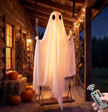 Eoubed Halloween Decorations Outdoor 6FT Large Hanging Swinging Ghost Decor