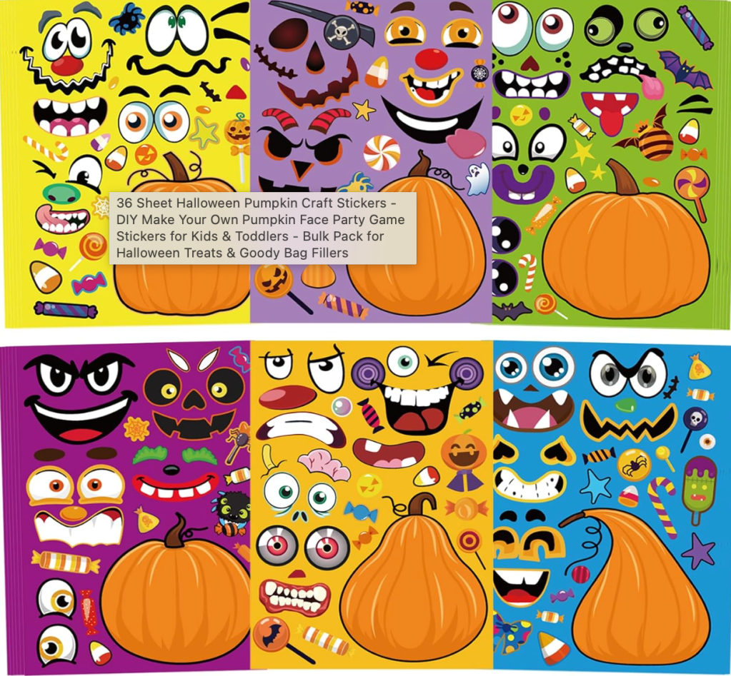 36 Sheet Halloween Pumpkin Craft Stickers