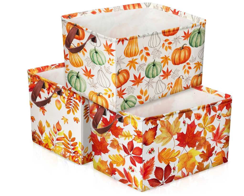 3 Pcs Large Fall Baskets 15 x 11 x 9.5 Inch