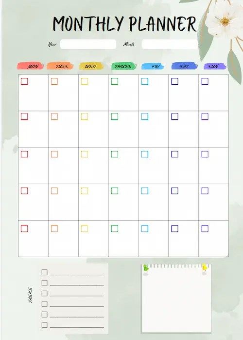Calm Green Monthly Planner for Moms (Printable & Undated)