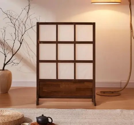 Retro Decorative Screen Divider for Bedroom and Study Room