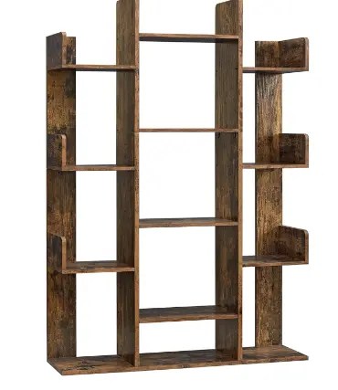 Tree-Shaped Bookcase with 13 Storage Shelves