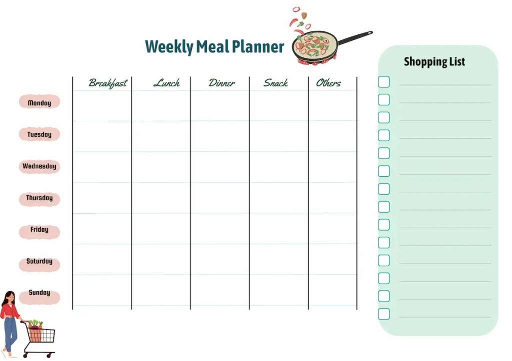Weekly Meal Planner + Shopping List Printable for Busy&nbsp;Moms