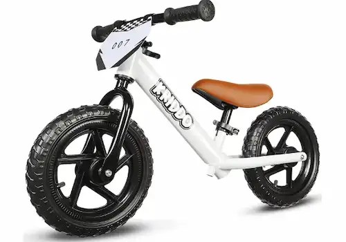 12 inch toddler balance bike for 2 to 5 year olds push bicycle with customizable plate