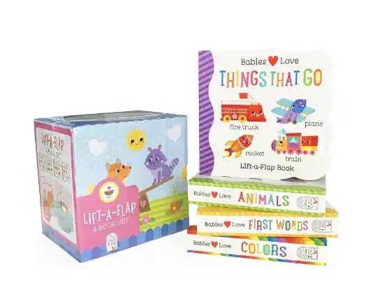 4 pack lift the flap board books for babies featuring first words animals colors and things that go chunky learning books