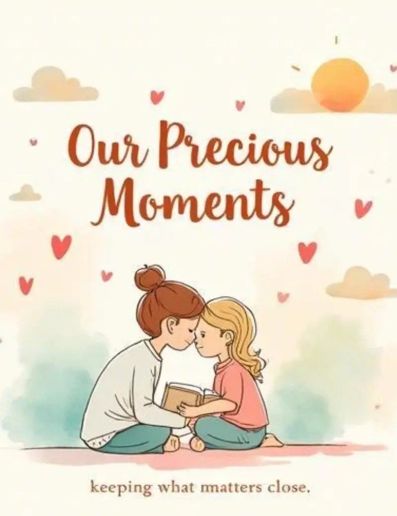 Keepsake journal for bonding with toddler after new baby in a soft watercolor mother and child illustration